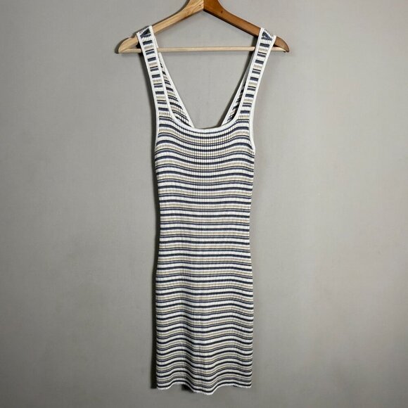 Abercrombie & Fitch Striped Knit Bodycon Mini Dress Women Large Reversible NWOT - Picture 5 of 13